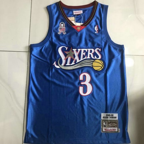 Maillot de Basket #3 Iverson Philadelphia 76ers authentique Bleu